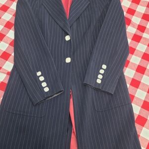 Sag Harbor Navy Pinstripe Blazer with White Accents